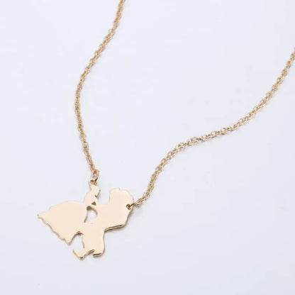 Popular Movie Figure Jewelery Necklace for Women Prince Princess Pendant Necklaces n238 Stainless Steel Trendy Fashion Gift