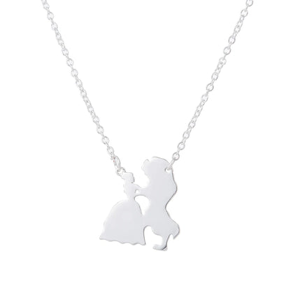 Popular Movie Figure Jewelery Necklace for Women Prince Princess Pendant Necklaces n238 Stainless Steel Trendy Fashion Gift