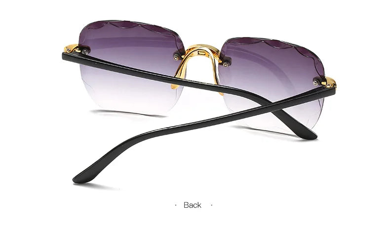 3PCS Square Rimless Sunglasses for Women & Men – Luxury Designer UV400 Shades, Fashion Summer Red Gradient Sun Glasses Set