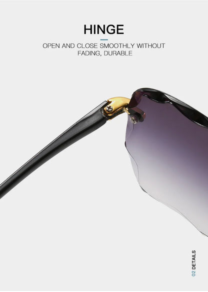 3PCS Square Rimless Sunglasses for Women & Men – Luxury Designer UV400 Shades, Fashion Summer Red Gradient Sun Glasses Set