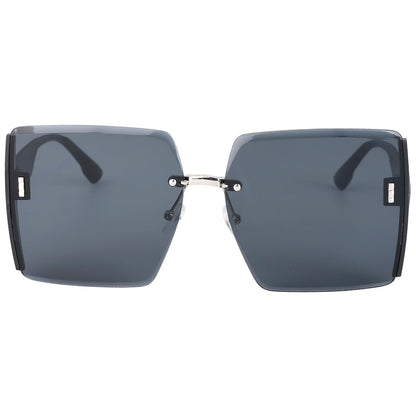 Women’s Vintage Square Frameless Sunglasses – Retro Gradient Lens UV Protection Fashion Shades