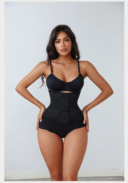 New Adjustable Waist Trainer for Women Double Belts Neoprene Corset with Zipper