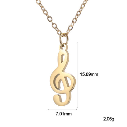 Music Necklace Treble Clef Note Chain Musical Symbol Staff Notation Gift For Woman Men Kid Child Silver Color Pendant Jewelry