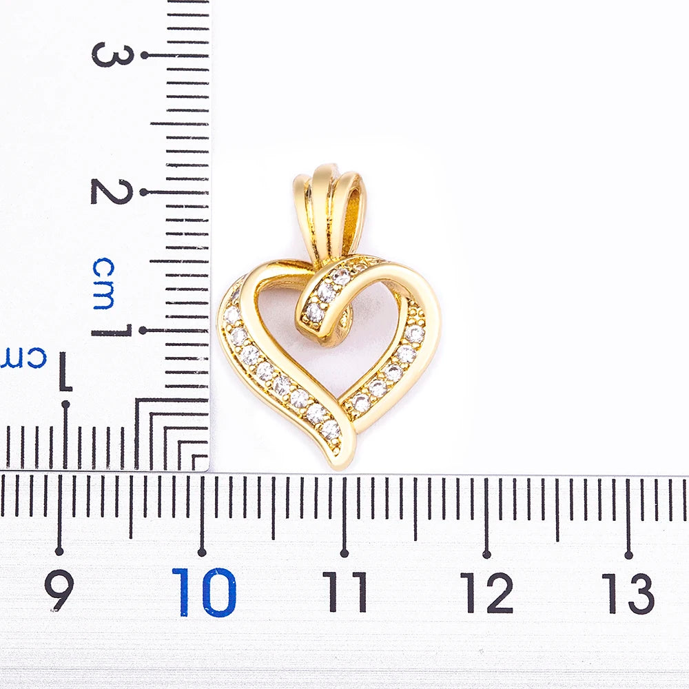 Gold Open Heart Pendant Necklace for Women – Sparkling Cubic Zirconia Dainty Clavicle Chain, Romantic Jewelry Gift