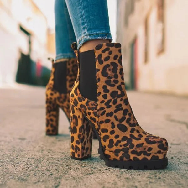 Women’s Open Toe Ankle Boots – Suede Chunky High Heel Fashion Shoes
