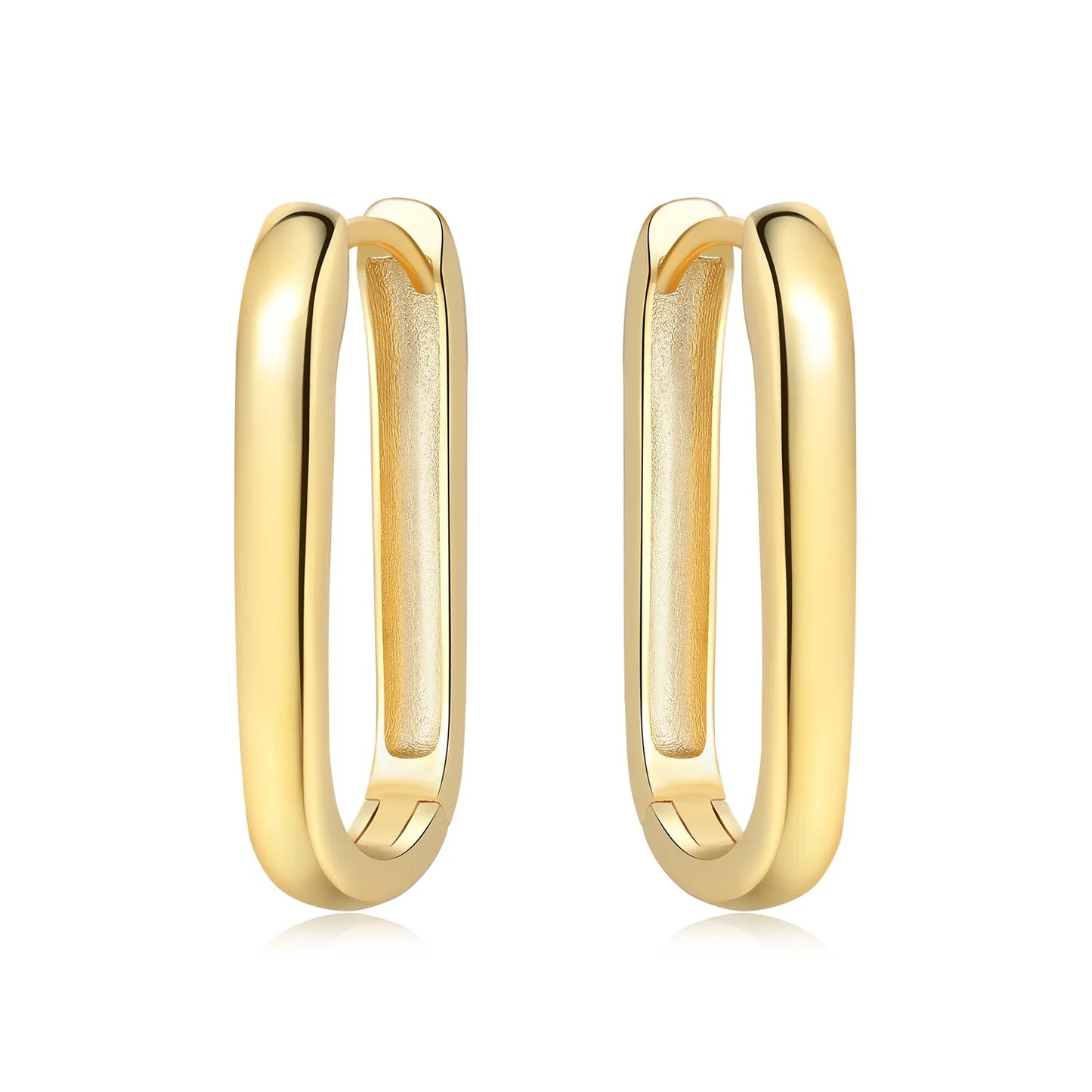 S925 Sterling Silver 18K Gold-Lined Zircon Hoop Earrings for Women