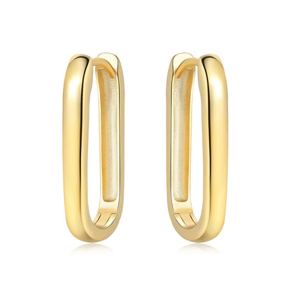 S925 Sterling Silver 18K Gold-Lined Zircon Hoop Earrings for Women