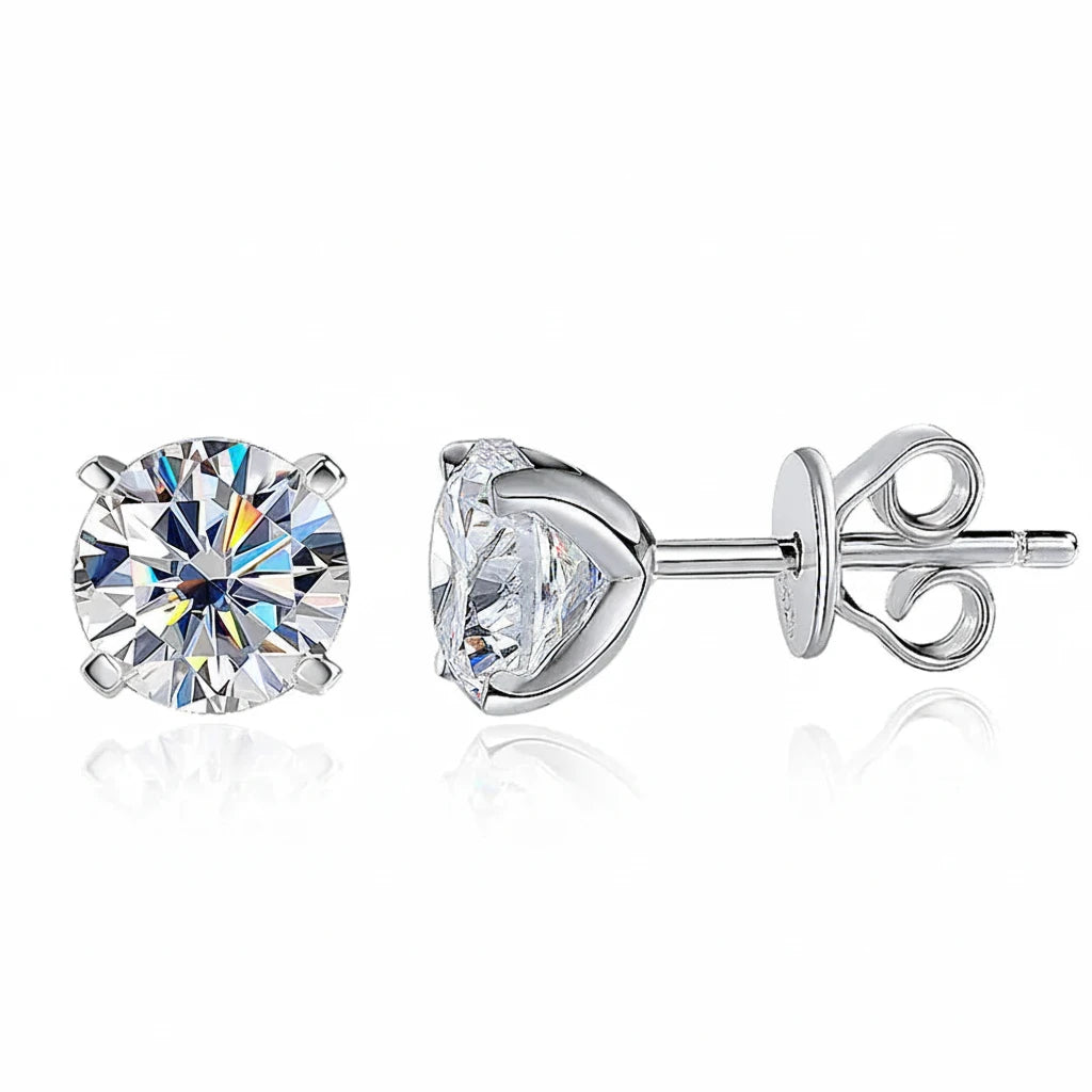 Moissanite Earring 0.2-2ct D VVS1 GRA Certified Lab Diamond 4 Claw s925 Unisex Sterling Silver Stud Earrings