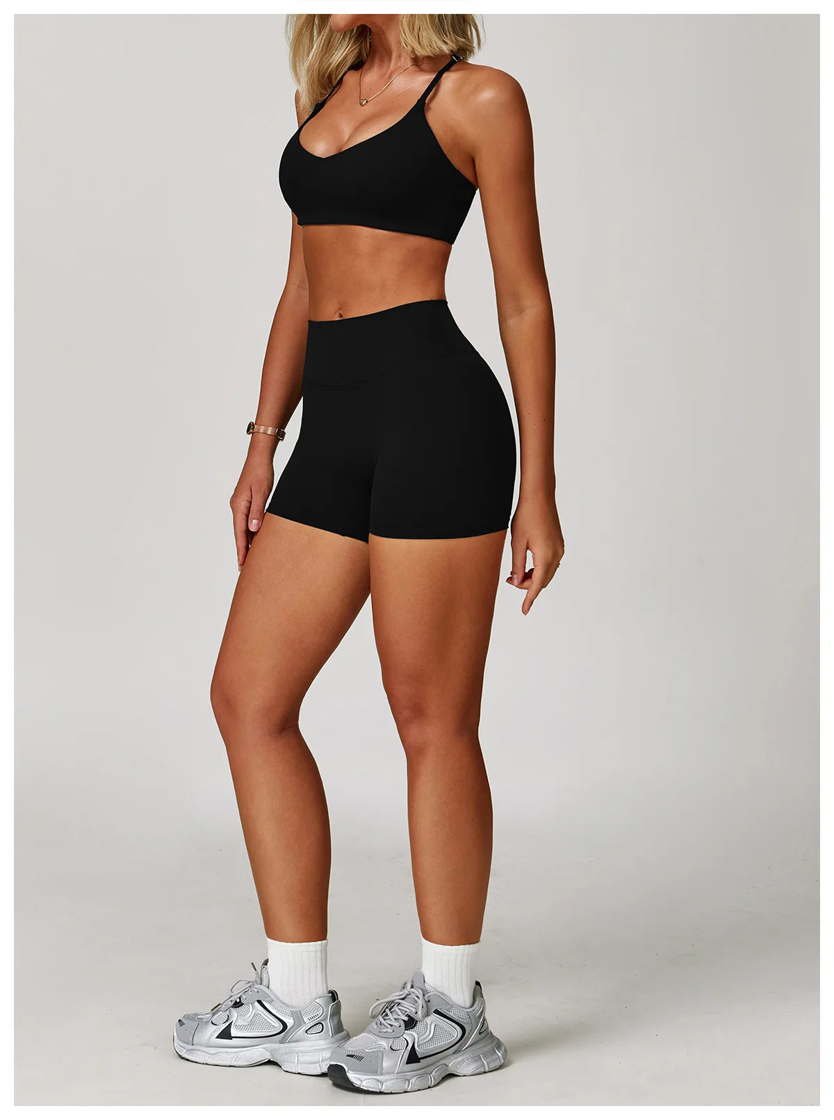 Women's 2/3PCS Yoga Set Workout Clothes Long Sleeve Sports Bra Leggings Gym Running Activewear Outfit