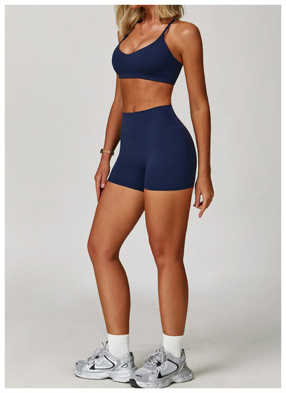 Women's 2/3PCS Yoga Set Workout Clothes Long Sleeve Sports Bra Leggings Gym Running Activewear Outfit