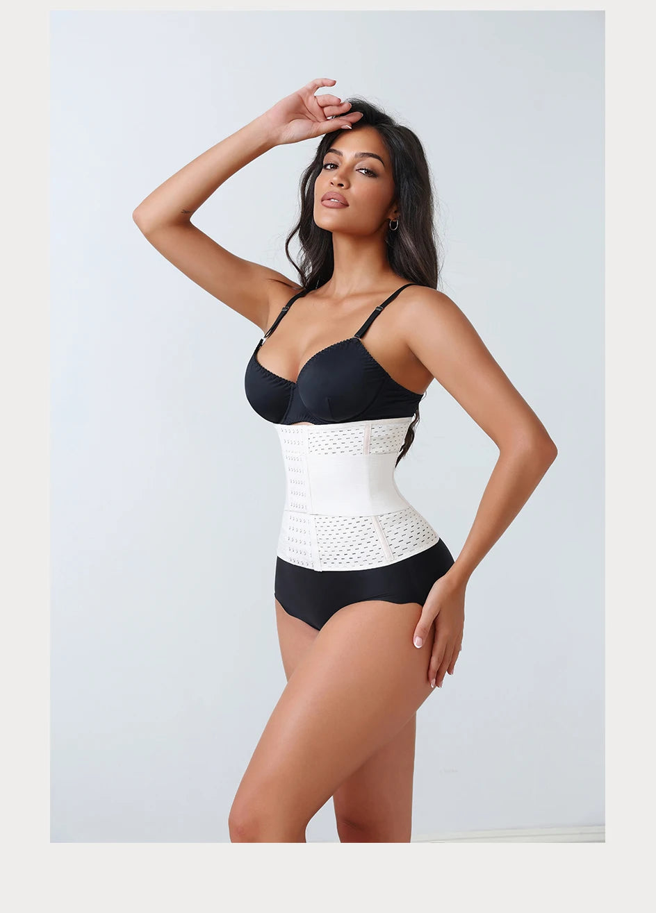 New Adjustable Waist Trainer for Women Double Belts Neoprene Corset with Zipper