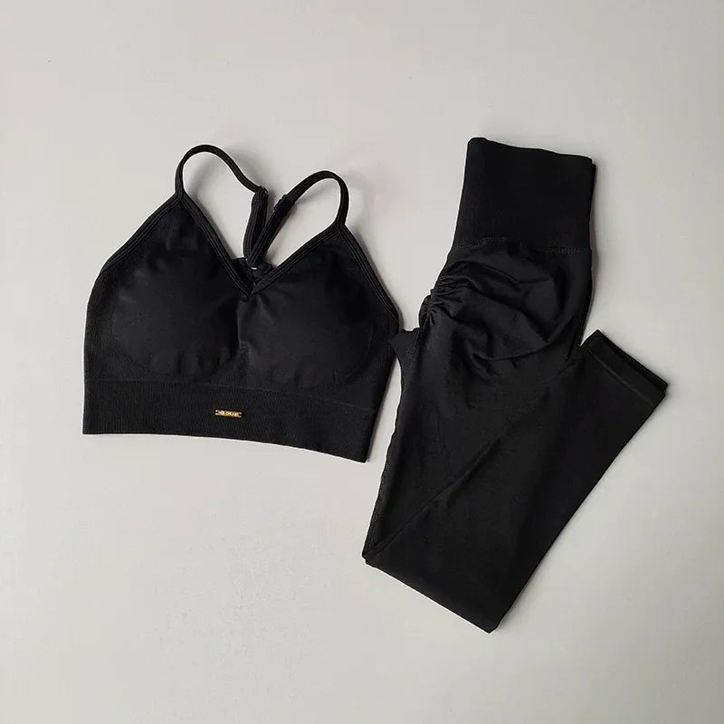 Peach Seamless Yoga Set – High Waisted Women’s Activewear