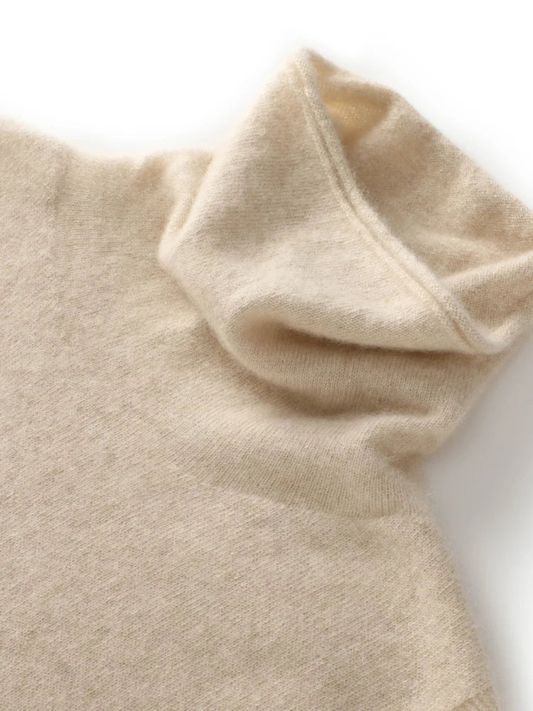 Womens Merino Wool Turtleneck Sweater Vest Sleeveless Knit Top