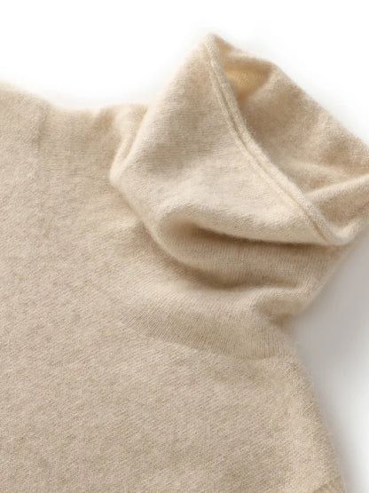 Womens Merino Wool Turtleneck Sweater Vest Sleeveless Knit Top