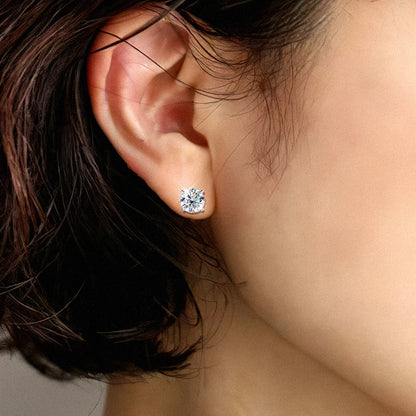 Moissanite Earring 0.2-2ct D VVS1 GRA Certified Lab Diamond 4 Claw s925 Unisex Sterling Silver Stud Earrings
