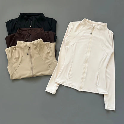 Women’s Quick Dry Slim Fit Workout Jacket – Breathable Zip-Up Running, Yoga & Gym Activewear Top