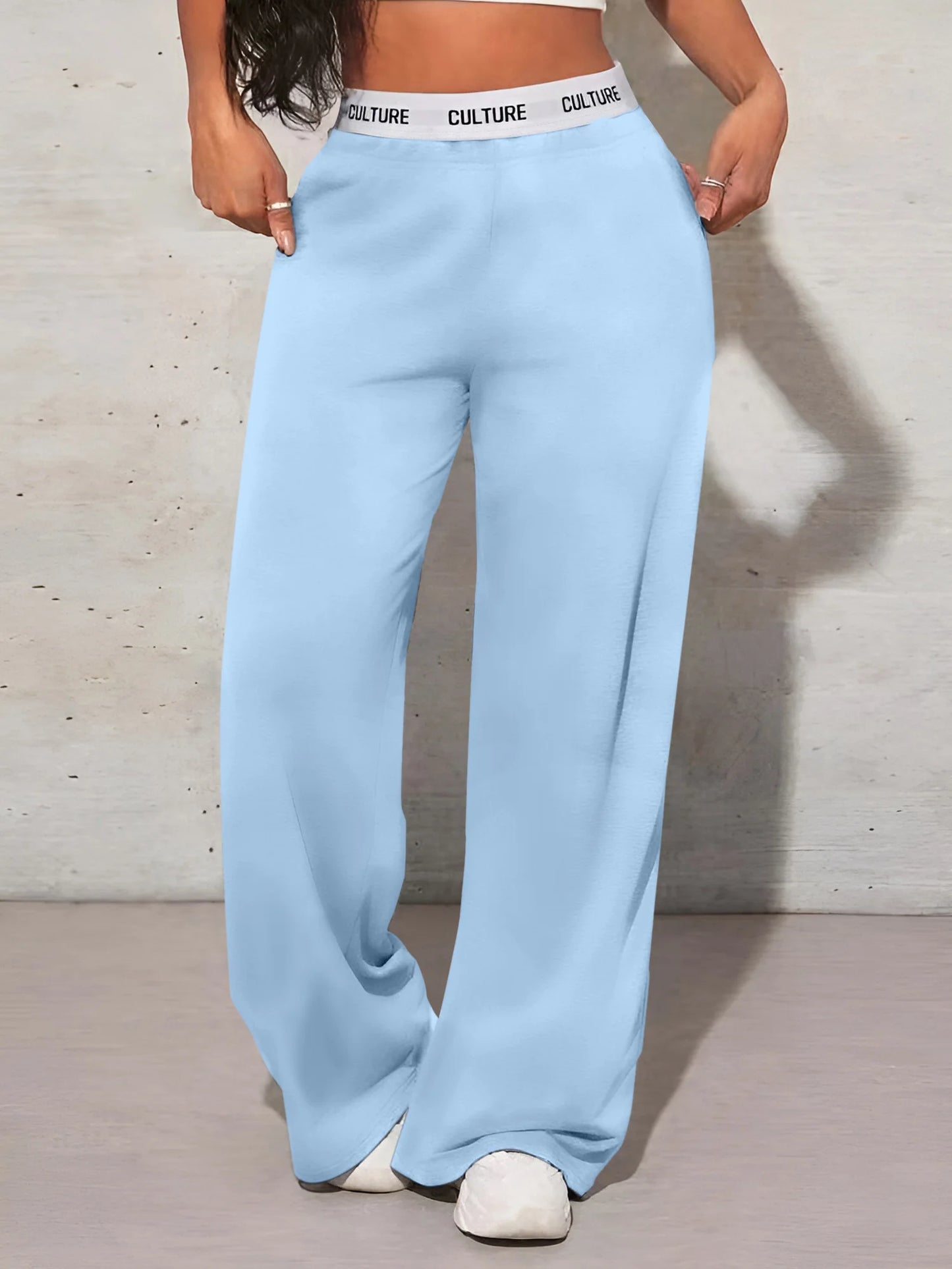 High Waisted Wide Leg Sweatpants for Women | Tummy Control Baggy Lounge Joggers | Soft Athletic Palazzo Sweatpants