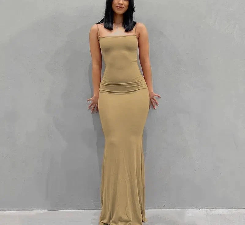 Women’s Backless Maxi Dress – Sexy Summer Vacation Party & Club Night Dress