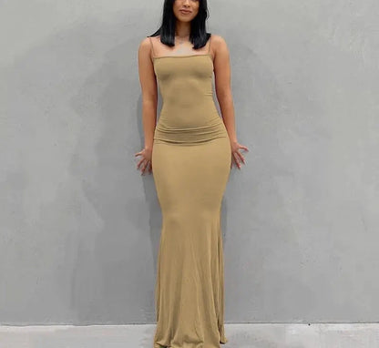Women’s Backless Maxi Dress – Sexy Summer Vacation Party & Club Night Dress