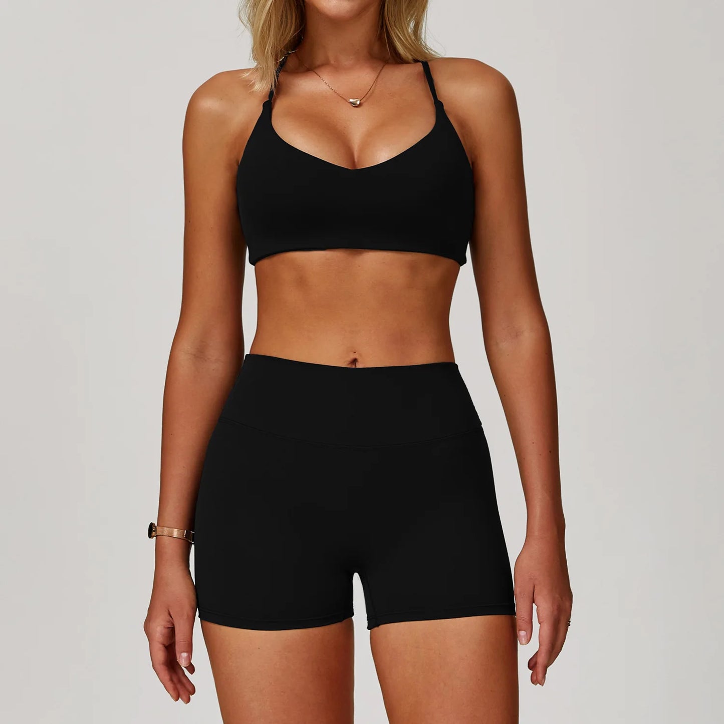 Women's 2/3PCS Yoga Set Workout Clothes Long Sleeve Sports Bra Leggings Gym Running Activewear Outfit