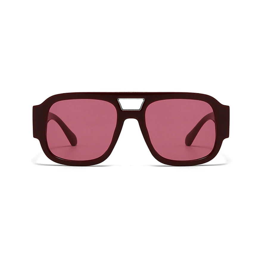 Retro Double Bridge Square Sunglasses for Women & Men – Candy Color Oversized UV400 Fashion Sun Glasses