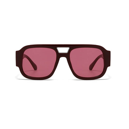Retro Double Bridge Square Sunglasses for Women & Men – Candy Color Oversized UV400 Fashion Sun Glasses