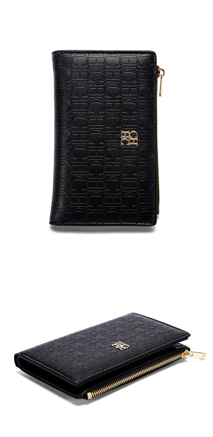 Retro Classic Style Solid Color Women's Long Wallet with Letter Print Portable Women's Clutch Bag Fashionable and Simple
