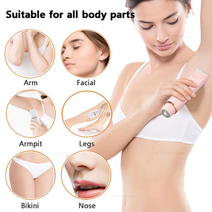 Painless Electric Shaver for Women 2-in-1 Razor & Epilator Smooth Legs Bikini Underarm