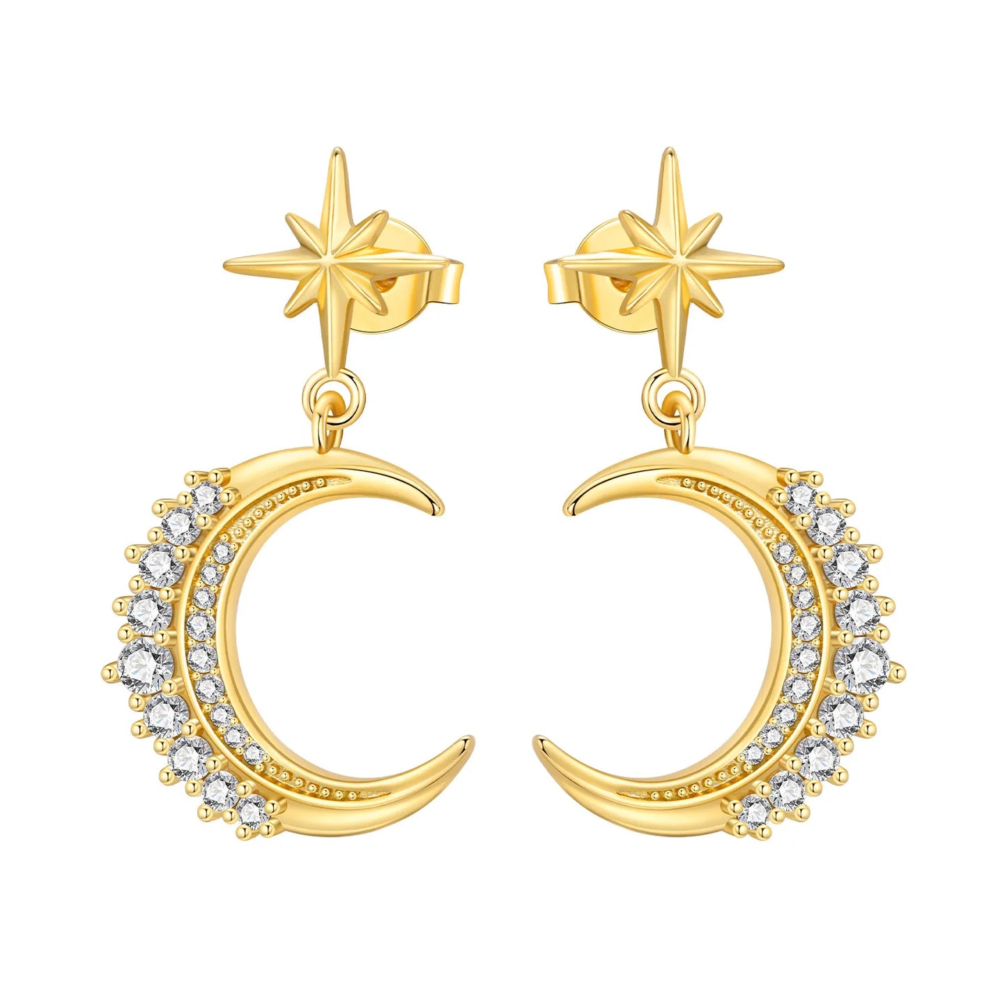 S925 Sterling Silver 18K Gold-Lined Zircon Hoop Earrings for Women