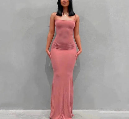 Women’s Backless Maxi Dress – Sexy Summer Vacation Party & Club Night Dress