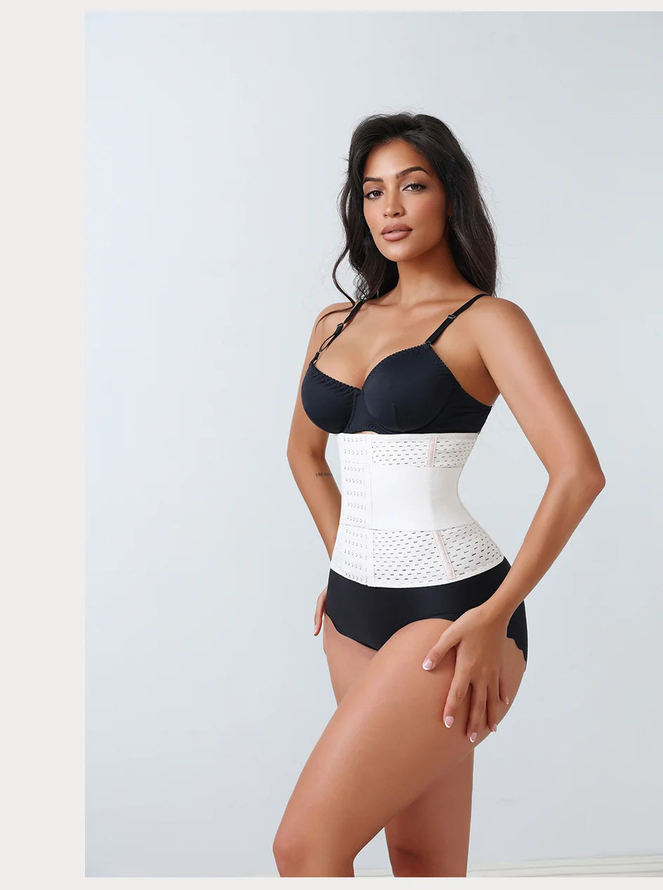 New Adjustable Waist Trainer for Women Double Belts Neoprene Corset with Zipper