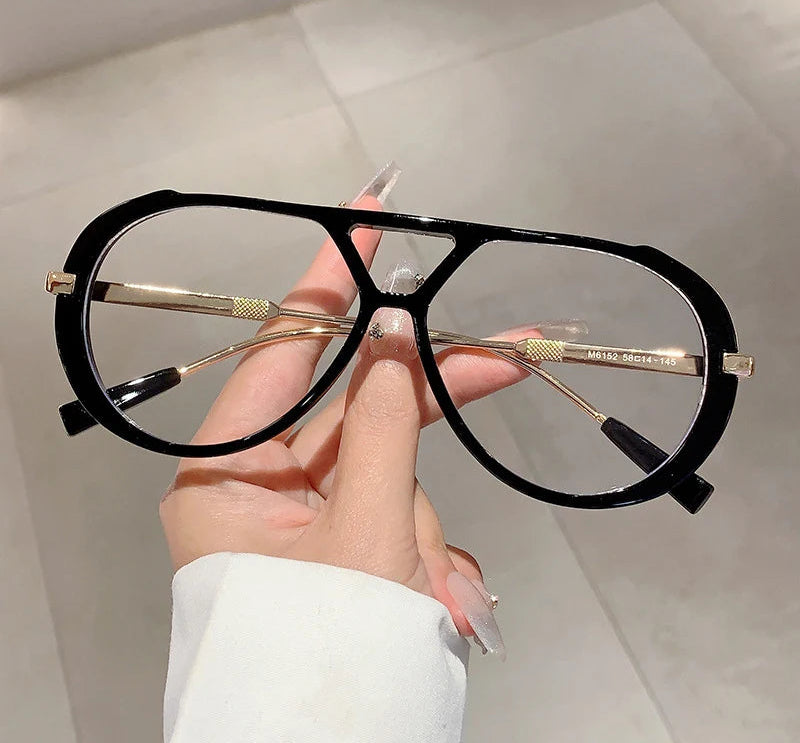 Vintage Double Bridge Oval Sunglasses UV400 | Luxury Gradient Lens Retro Fashion Eyewear for Men & Women