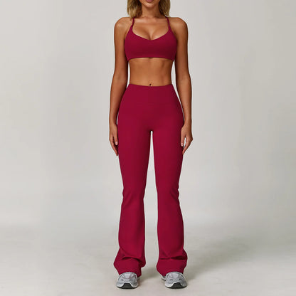Women's 2/3PCS Yoga Set Workout Clothes Long Sleeve Sports Bra Leggings Gym Running Activewear Outfit