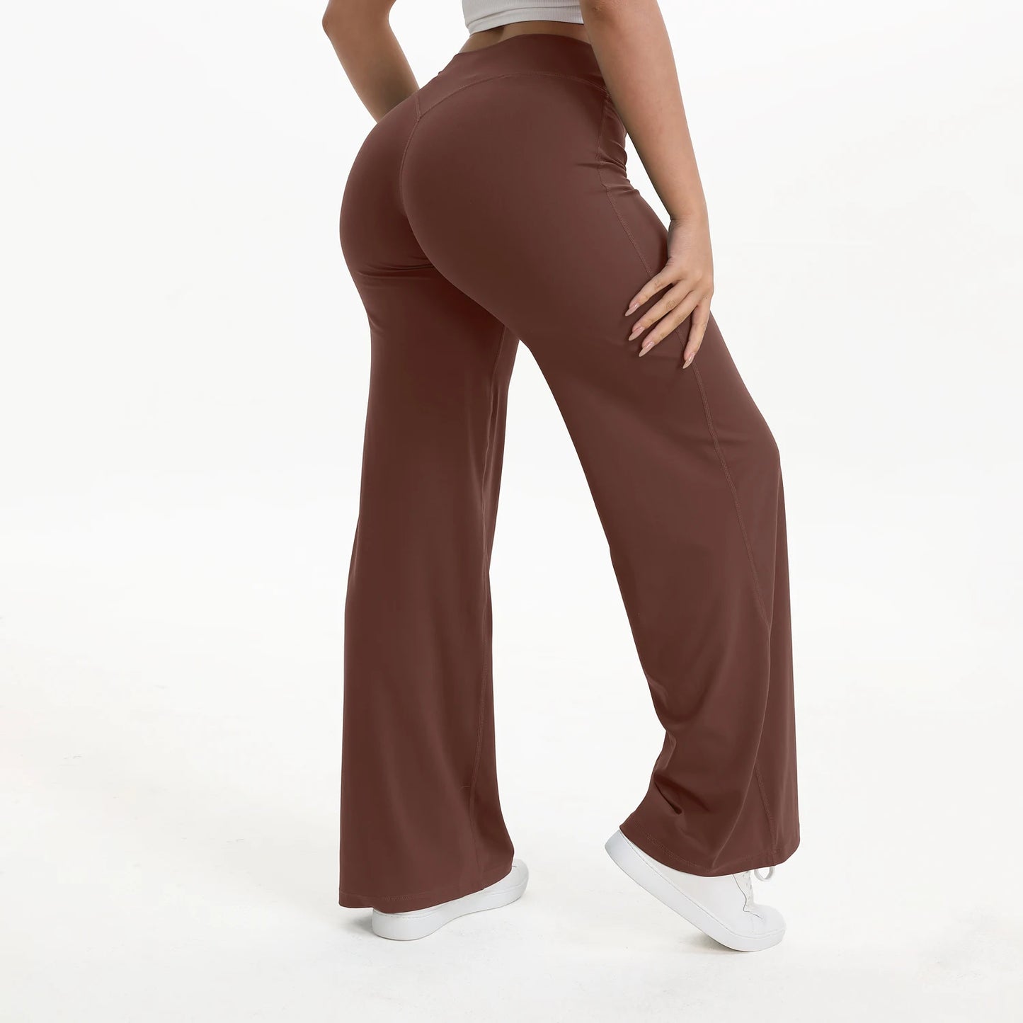 SoftMotion Women's Naked Feel Straight Leg Yoga Pants – Mid-Waist Workout Leggings for Pilates, Running, Gym & Everyday Wear