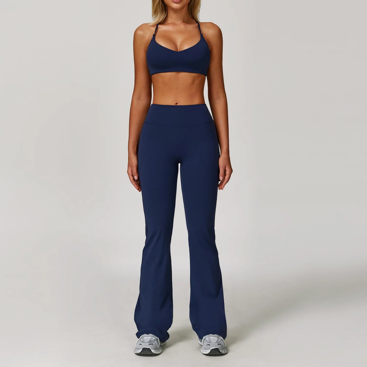 Women's 2/3PCS Yoga Set Workout Clothes Long Sleeve Sports Bra Leggings Gym Running Activewear Outfit