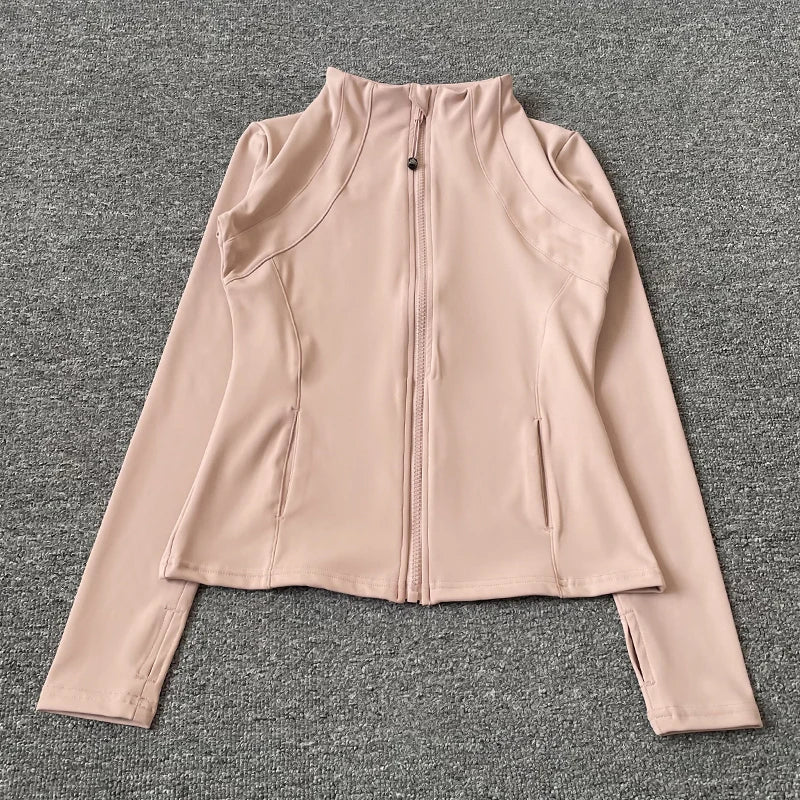 Women’s Quick Dry Slim Fit Workout Jacket – Breathable Zip-Up Running, Yoga & Gym Activewear Top