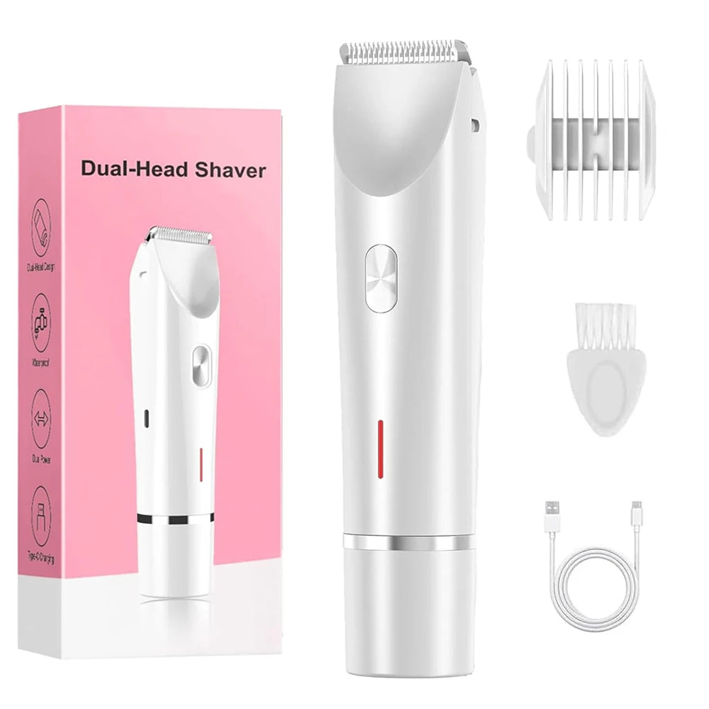 Painless Electric Shaver for Women 2-in-1 Razor & Epilator Smooth Legs Bikini Underarm