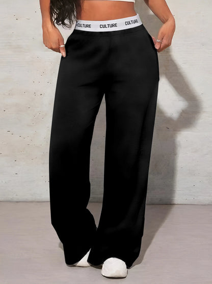 High Waisted Wide Leg Sweatpants for Women | Tummy Control Baggy Lounge Joggers | Soft Athletic Palazzo Sweatpants
