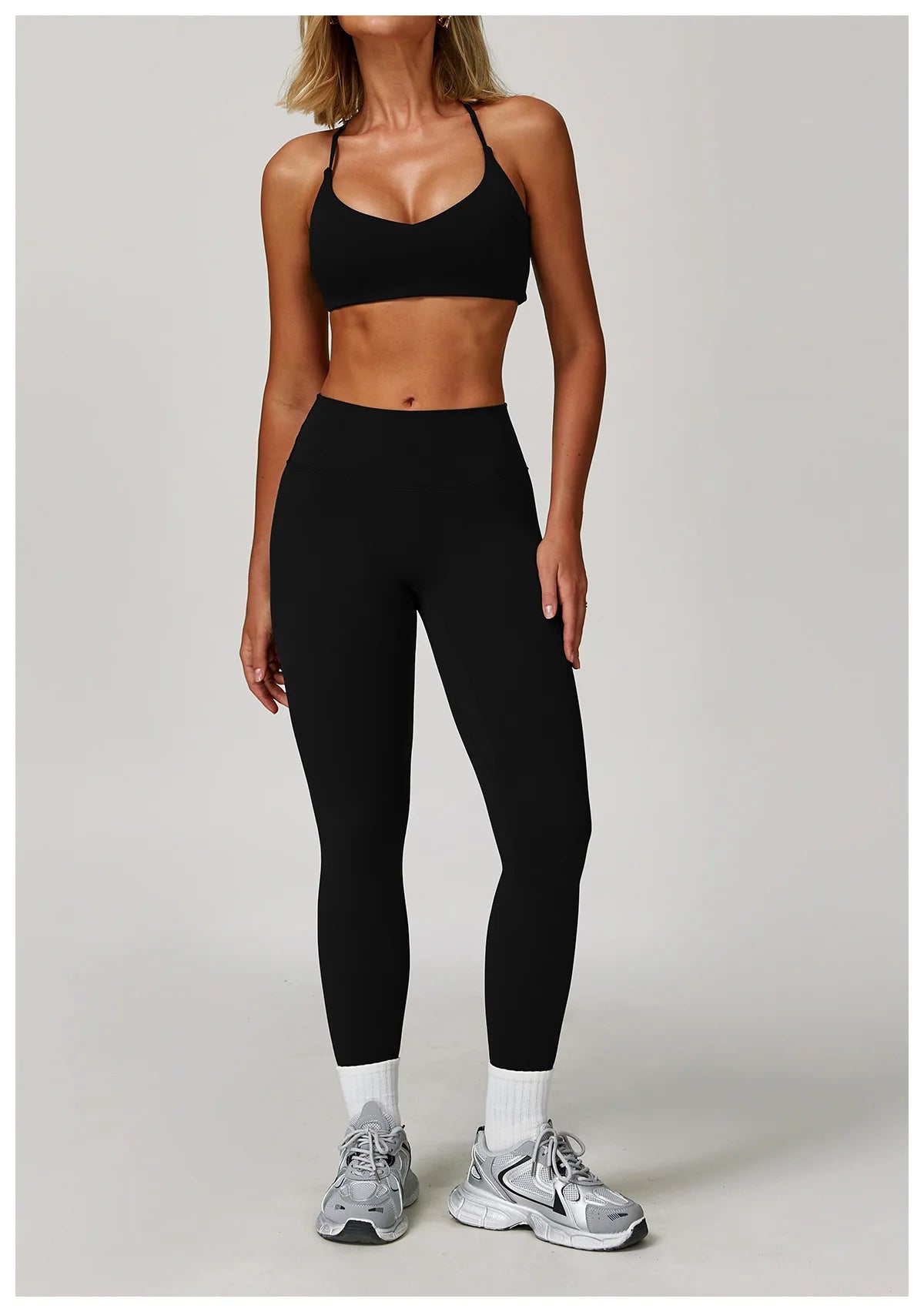 Women's 2/3PCS Yoga Set Workout Clothes Long Sleeve Sports Bra Leggings Gym Running Activewear Outfit