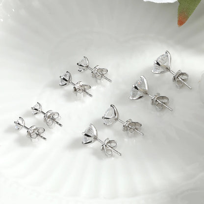 Moissanite Earring 0.2-2ct D VVS1 GRA Certified Lab Diamond 4 Claw s925 Unisex Sterling Silver Stud Earrings