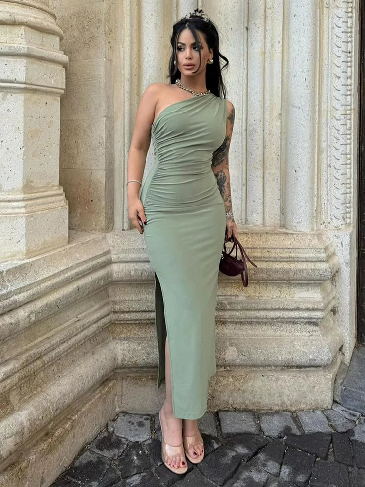 Women’s Sexy Backless Maxi Dress – Sleeveless Bodycon Split Party Dress for Summer | Elegant Club & Streetwear Outfit