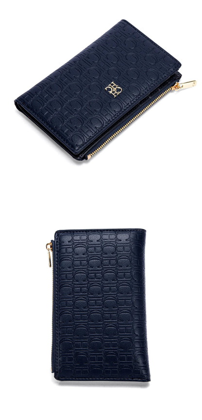 Retro Classic Style Solid Color Women's Long Wallet with Letter Print Portable Women's Clutch Bag Fashionable and Simple