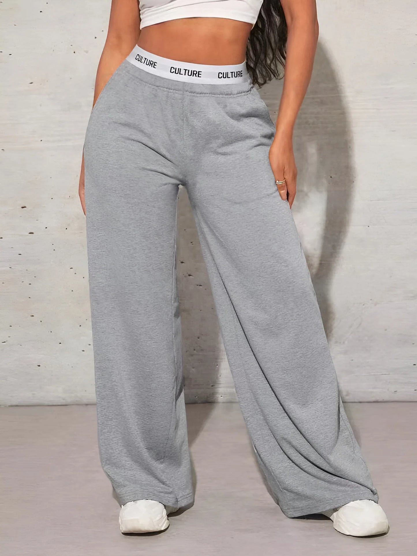 High Waisted Wide Leg Sweatpants for Women | Tummy Control Baggy Lounge Joggers | Soft Athletic Palazzo Sweatpants