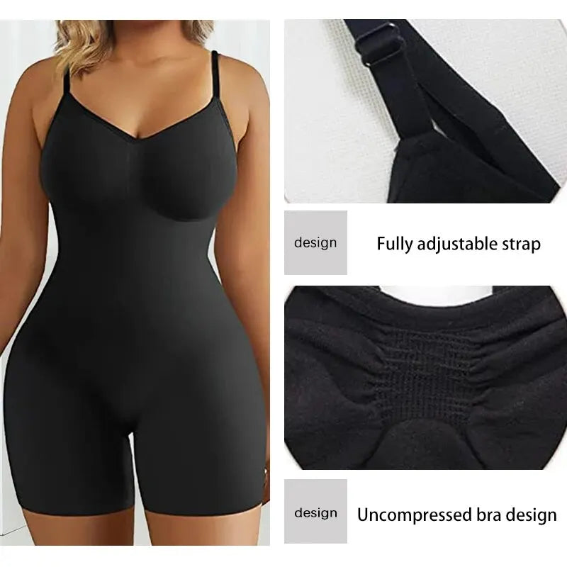 Women’s Seamless Tummy Control Bodysuit – High Waist Shapewear Body Shaper for Flat Belly & Sculpting