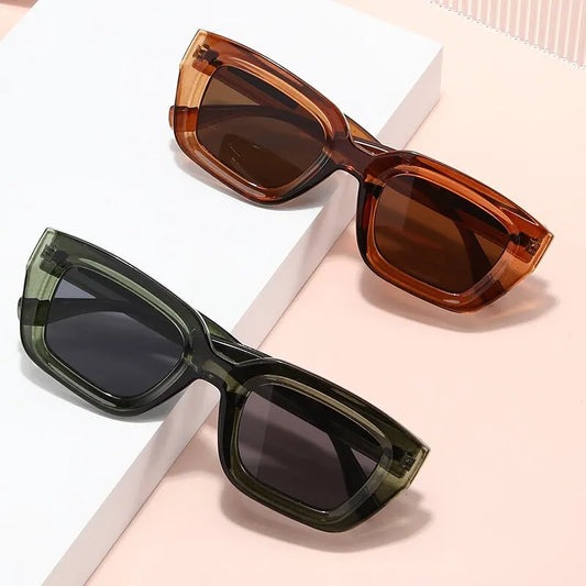 Retro Square Sunglasses UV400 Protection – Unisex Fashion Out/In Door Shades**