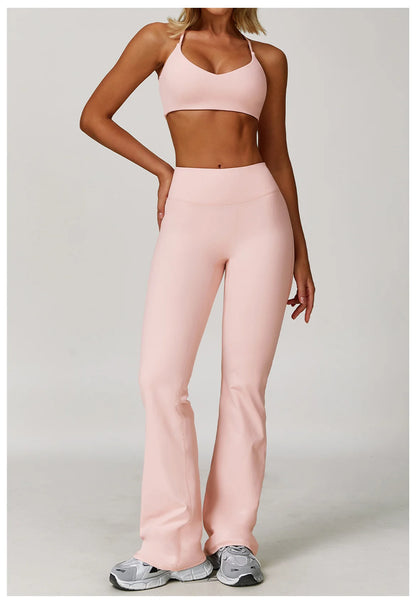 Women's 2/3PCS Yoga Set Workout Clothes Long Sleeve Sports Bra Leggings Gym Running Activewear Outfit