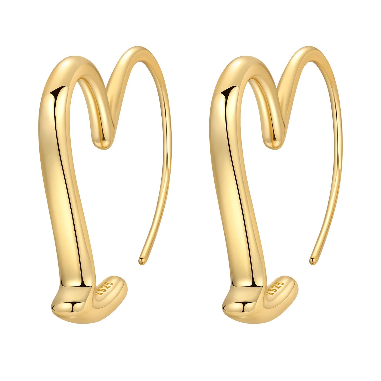 S925 Sterling Silver 18K Gold-Lined Zircon Hoop Earrings for Women