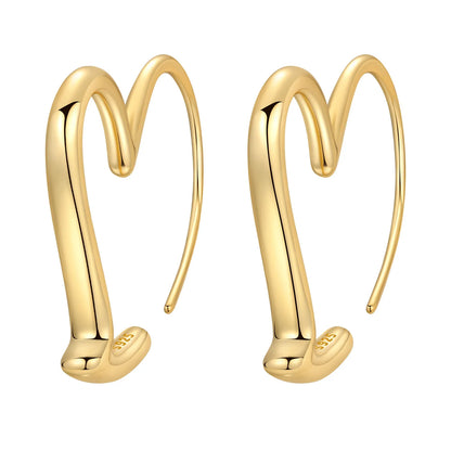 S925 Sterling Silver 18K Gold-Lined Zircon Hoop Earrings for Women