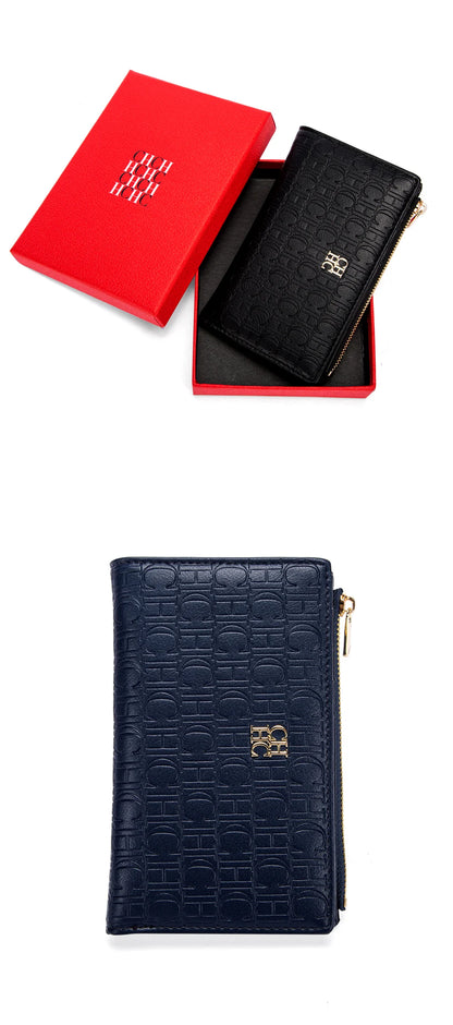 Retro Classic Style Solid Color Women's Long Wallet with Letter Print Portable Women's Clutch Bag Fashionable and Simple