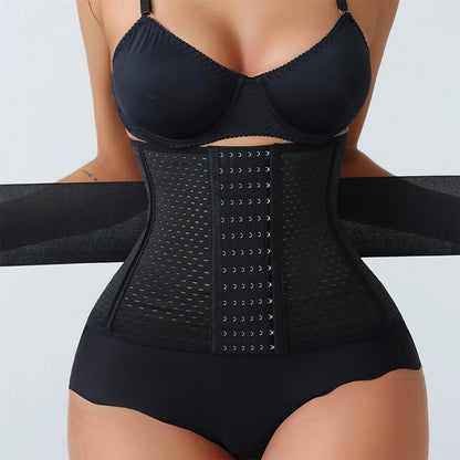 New Adjustable Waist Trainer for Women Double Belts Neoprene Corset with Zipper